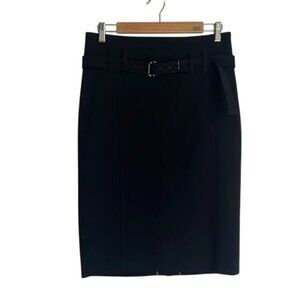 Gunex Belted Pencil Skirt in Black - 8